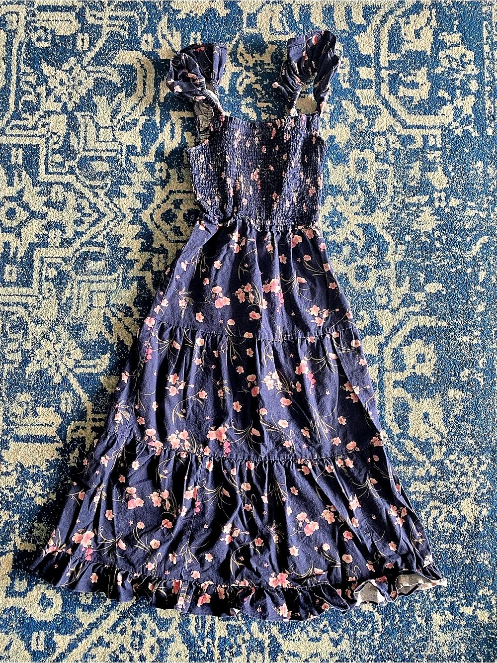 Chelsea28 Floral Maxi Dress in Blue & Pink Size Medium